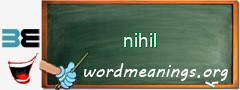 WordMeaning blackboard for nihil